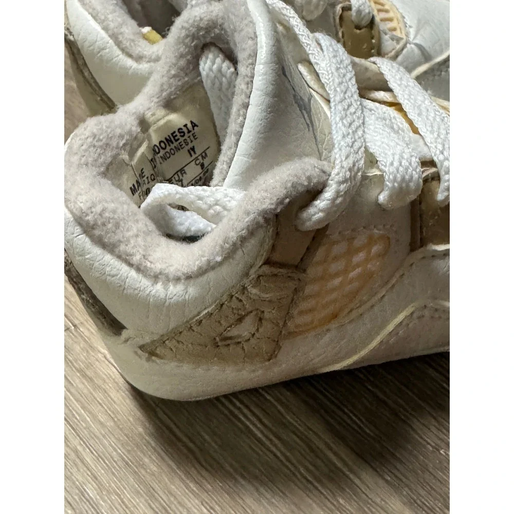 Jordan 4 Retro Sand 2006 White Linen Baby Infant Crib Shoes 2C 308501-142